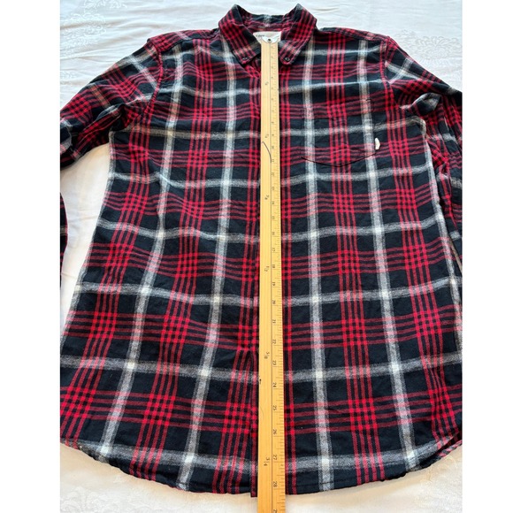 Tilley Plaid Prince of Wales check flannel medium cotton winter preppy black red - Picture 9 of 9